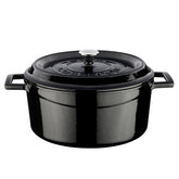 Round Black Dutch Oven dia.9.5" h:4" 4.75 qt